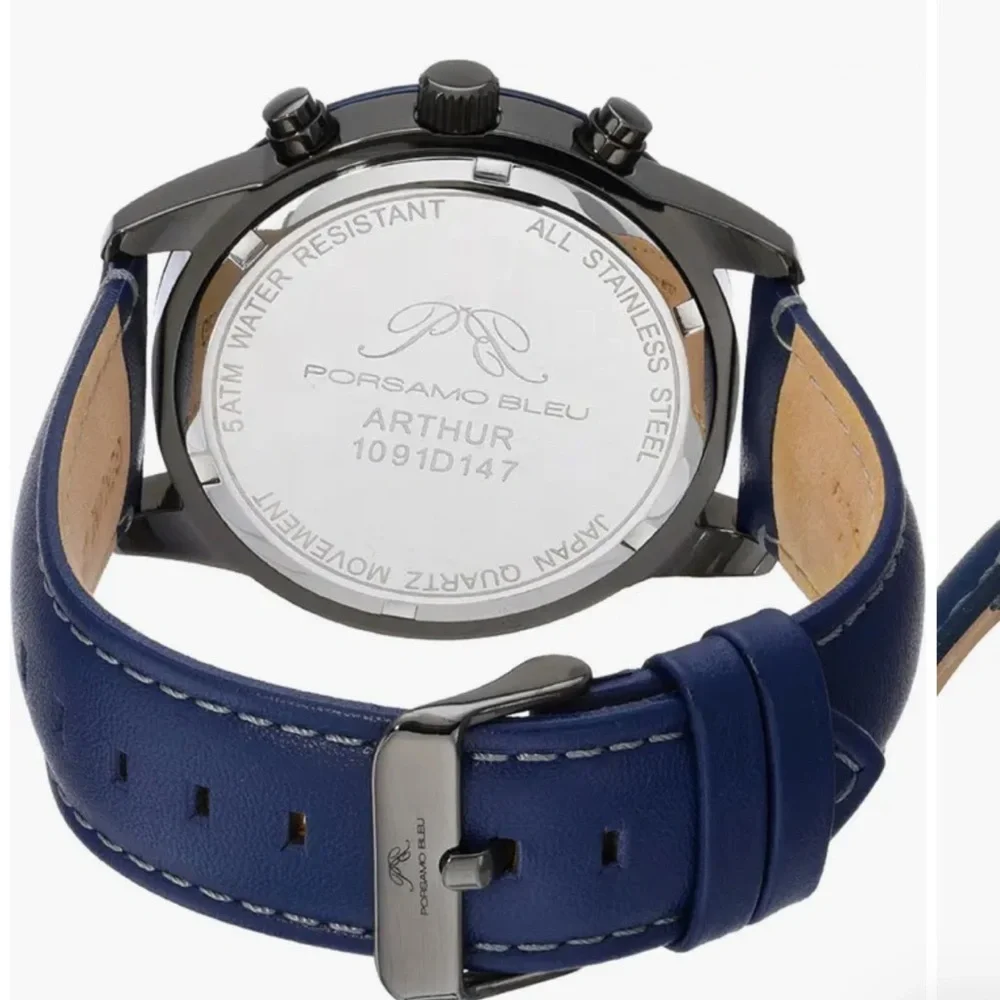 Men’s Arthur Chronograph Leather Strap Watch,  44mm